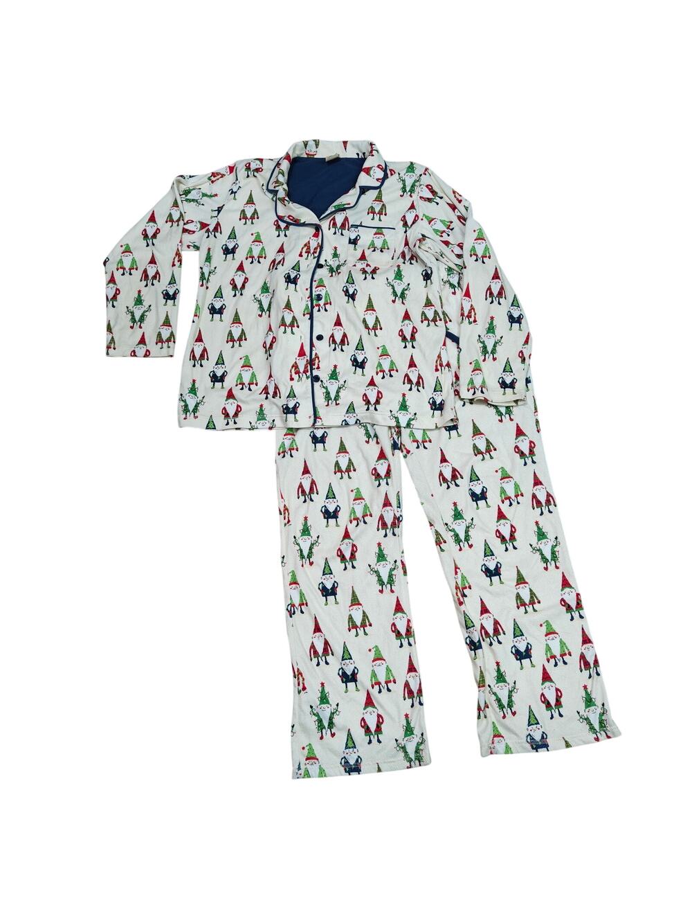 Nite Nite Munki Munki Flannel Gnome Holiday Pajama Set